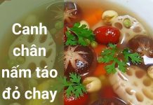 Canh chân nấm táo đỏ